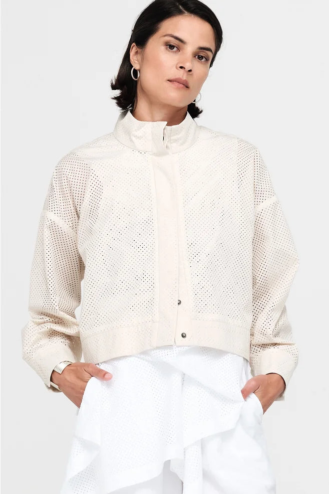 AMERI vintage】PERFORATED COLLAR JACKET1/4 MILE - Perforated AMERI vintage】PERFORATED COLLAR JACKET1/4 MILE - Perforated