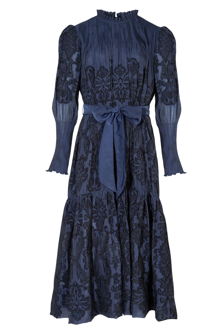 SHIRRED IS THE WORD Dress (Navy / Black)