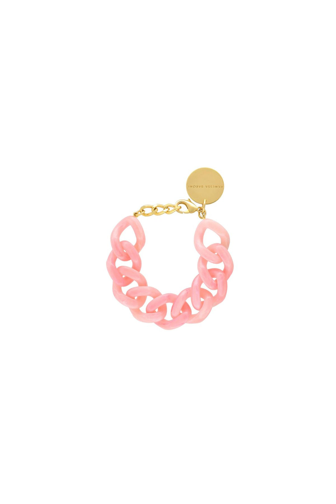 Flat Chain Bracelet (Neon Pink Marble)