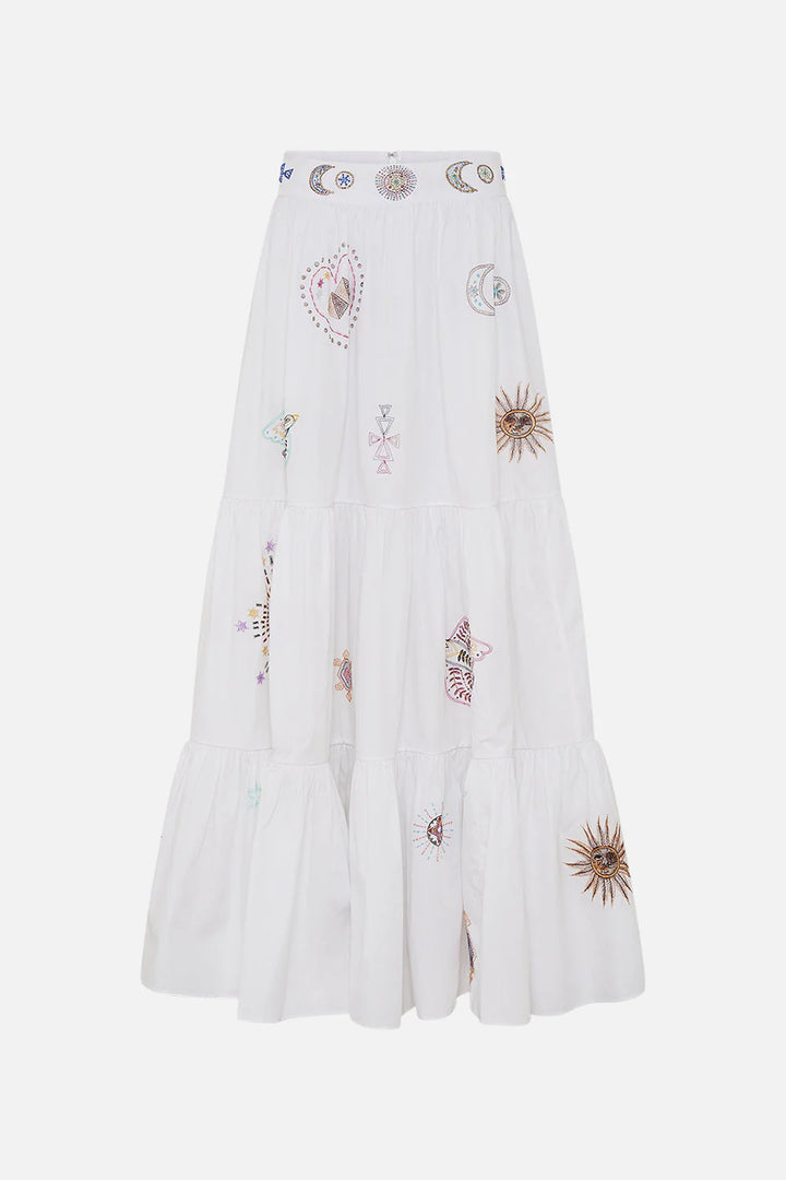 HIGH WAISTED TIERED SKIRT (LIVING IN COLOUR)