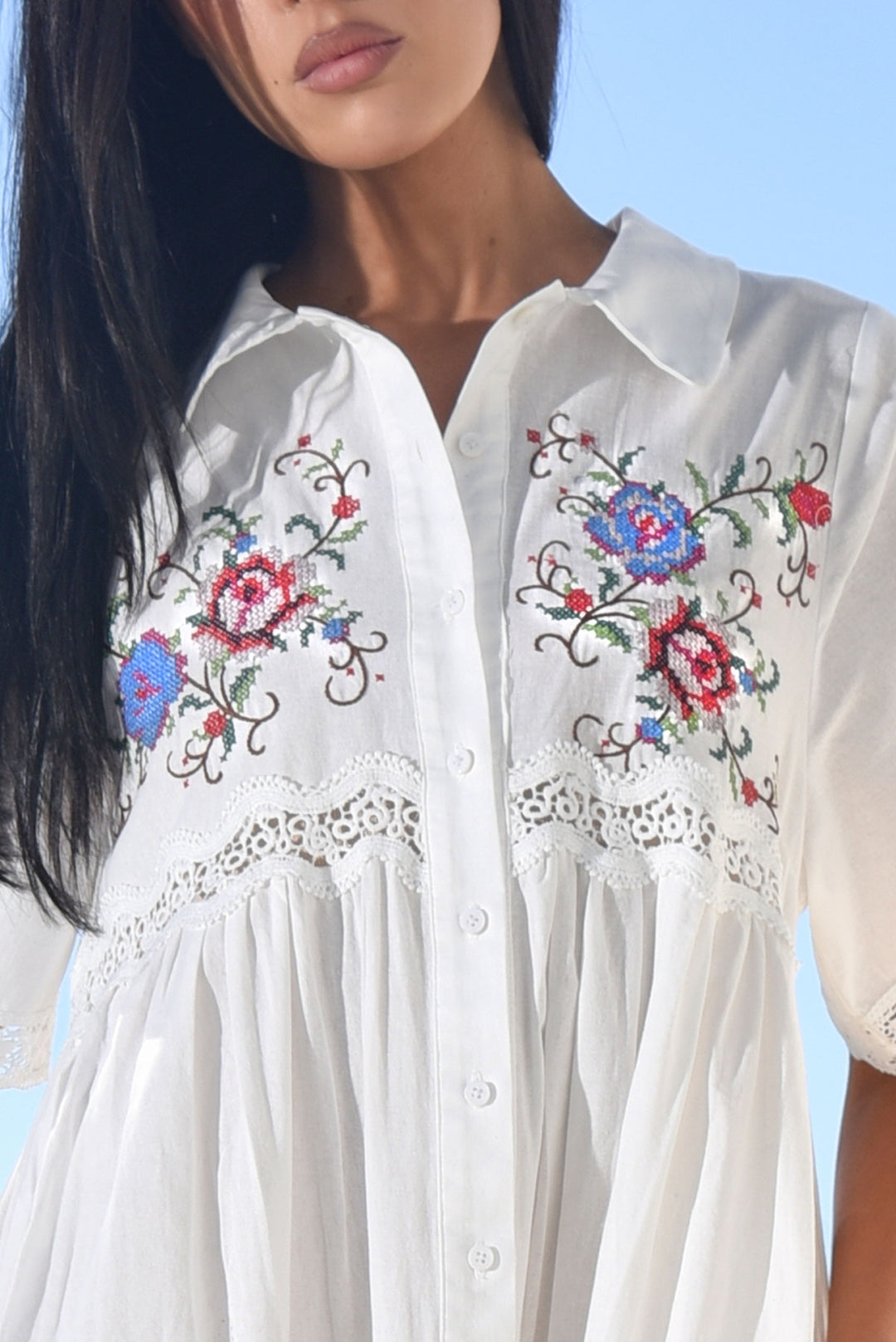 RING A RING A POSIE Dress (White)