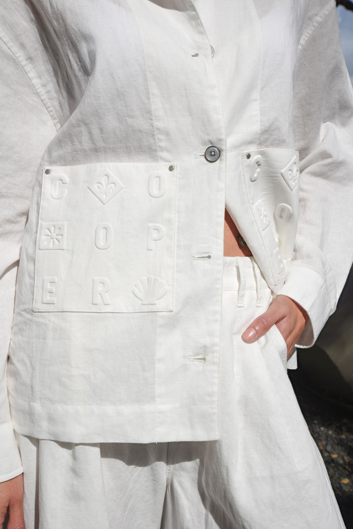 BUTTONED & EM-BOSSY Jacket (White)