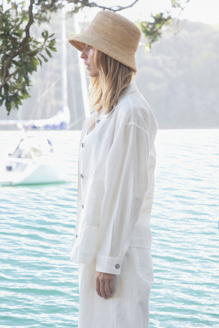 BUTTONED & EM-BOSSY Jacket (White)