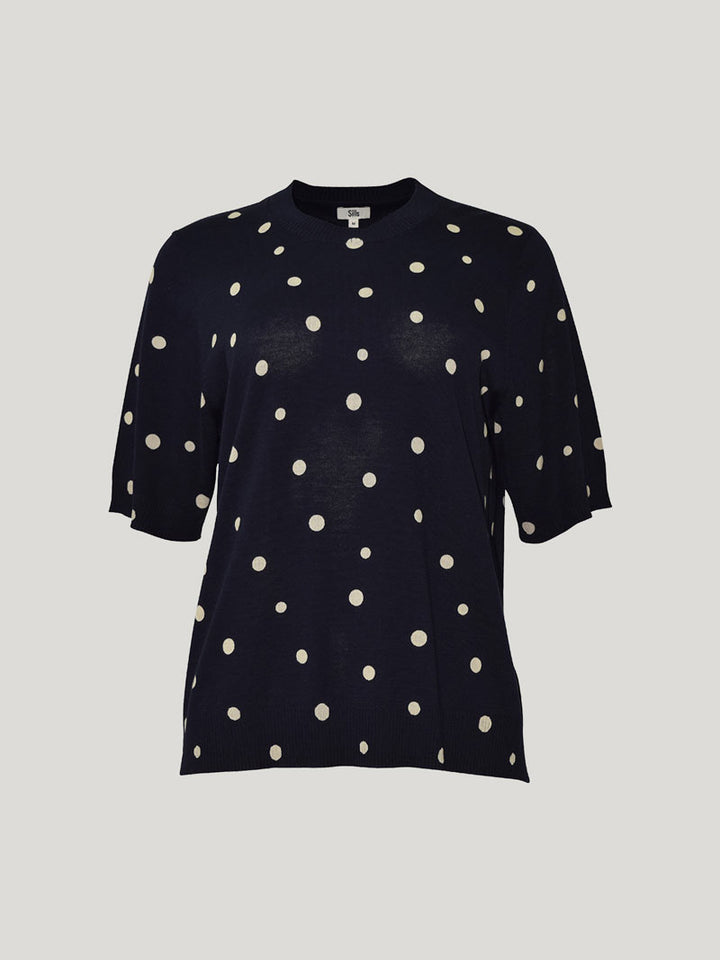 Ava Spot Tee (French Navy/Chalk)