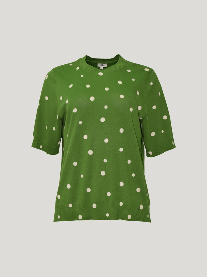 Ava Spot Tee (Palm Green/Chalk)