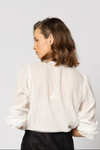 Amelia Blouse (Natural Stripe)