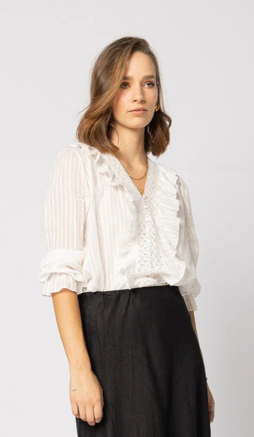 Amelia Blouse (Natural Stripe)