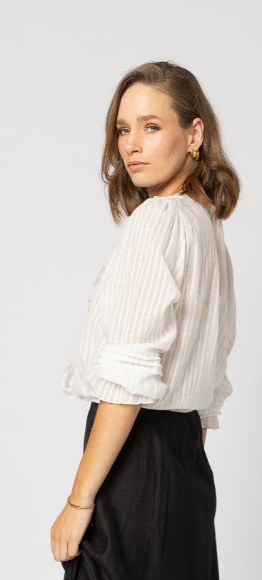 Amelia Blouse (Natural Stripe)