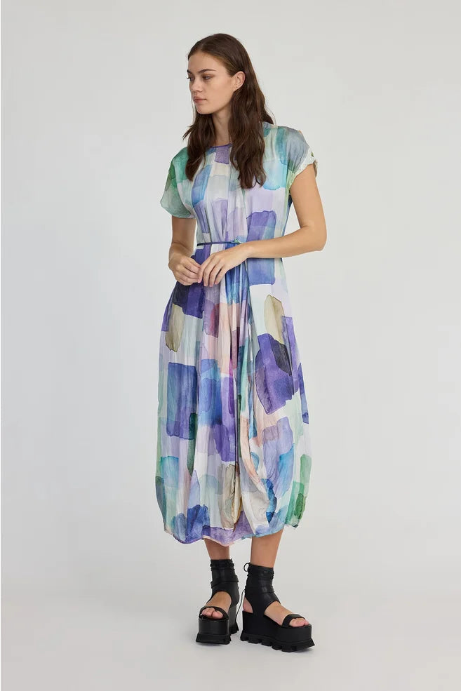 Lapse Dress (Tiled Square Print)