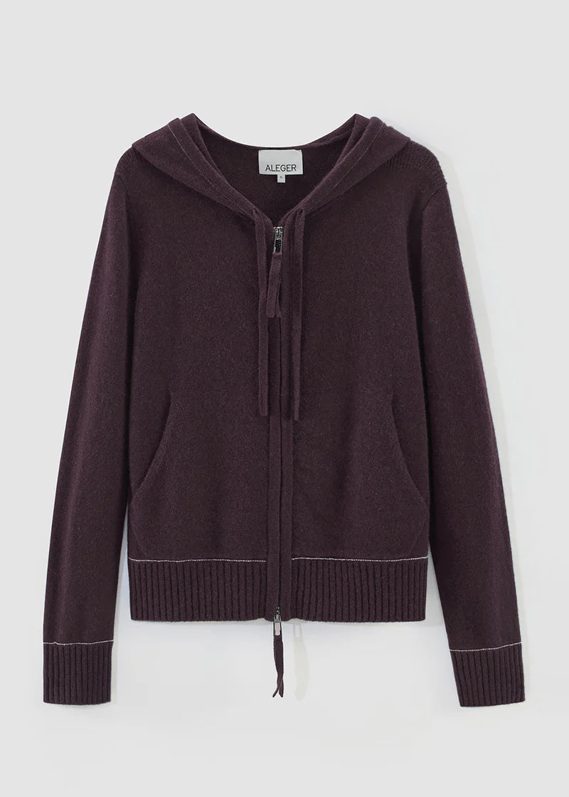 496 Cashmere Blend Weekend Hoodie (Merlot)