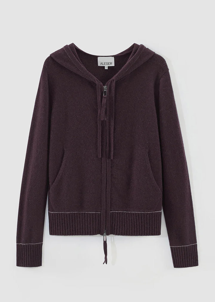 496 Cashmere Blend Weekend Hoodie (Merlot)