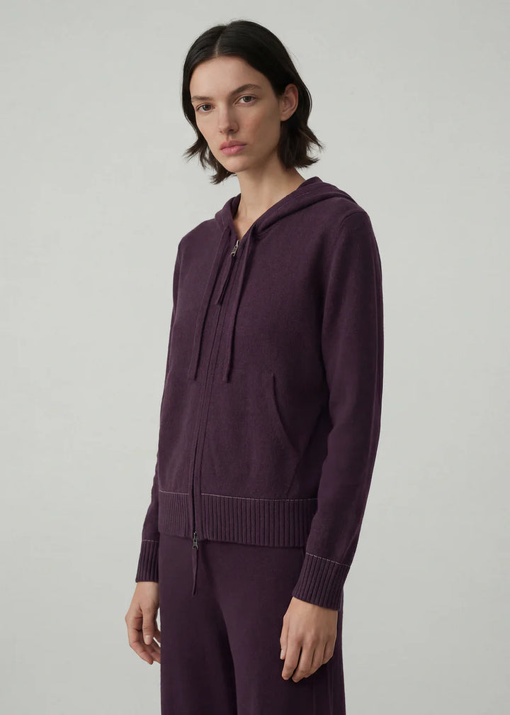 496 Cashmere Blend Weekend Hoodie (Merlot)