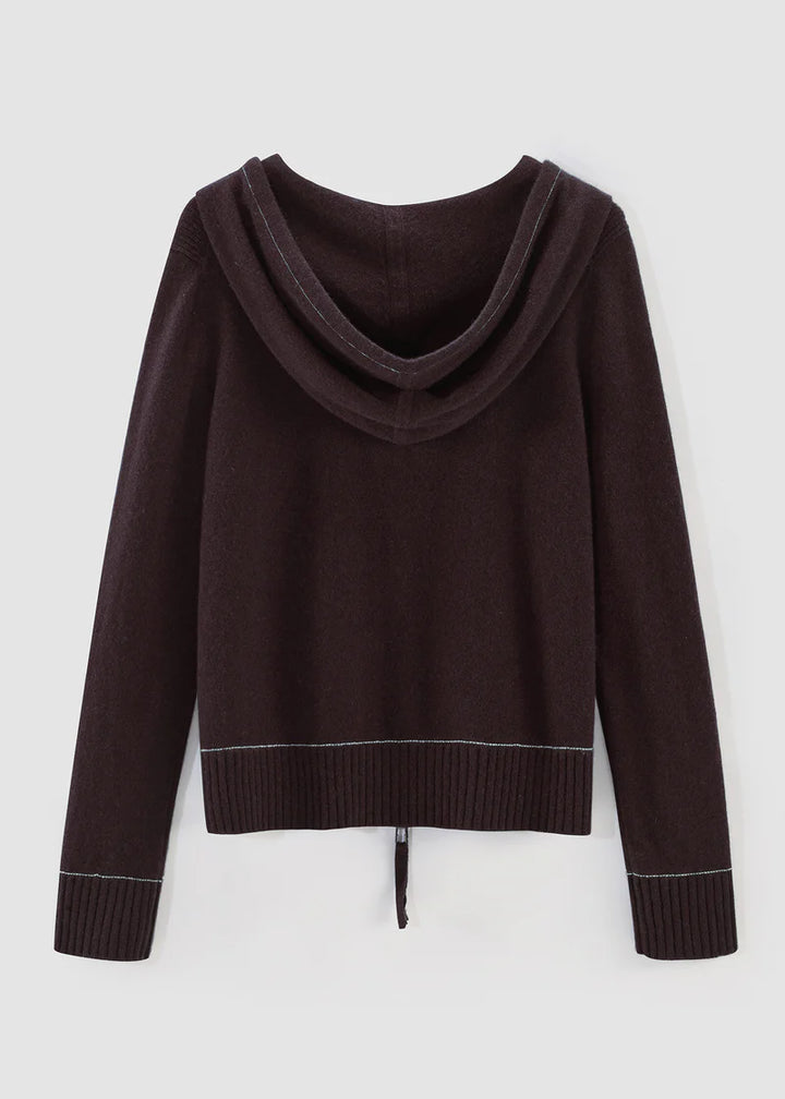 496 Cashmere Blend Weekend Hoodie (Merlot)