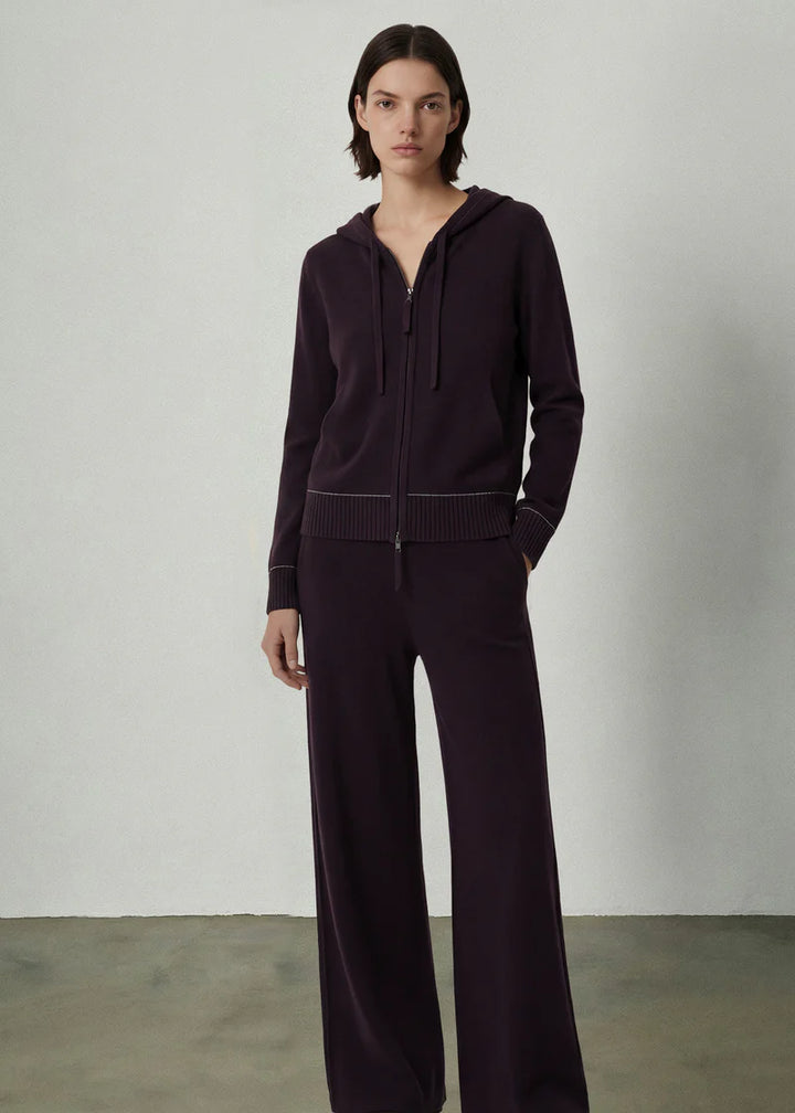 496 Cashmere Blend Weekend Hoodie (Merlot)