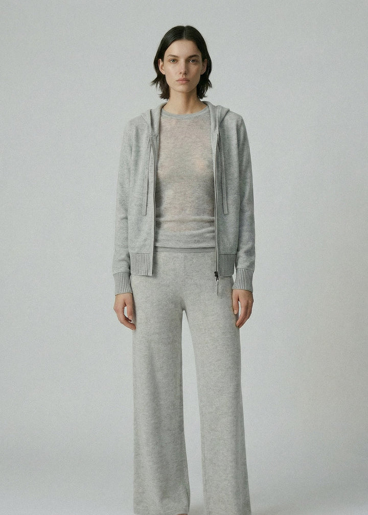 496 Cashmere Blend Weekend Hoodie (Polar Grey)