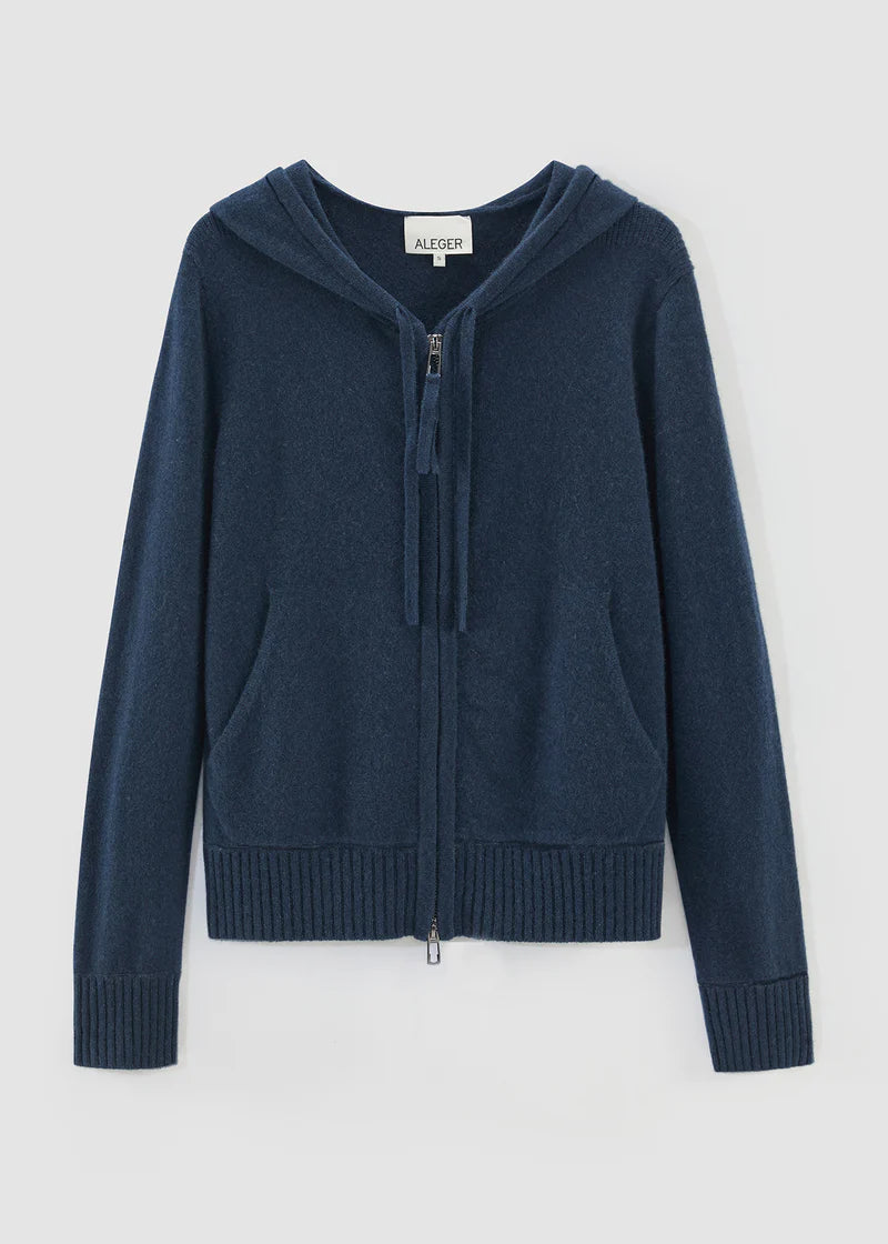 496 Cashmere Blend Weekend Hoodie (Storm Blue)