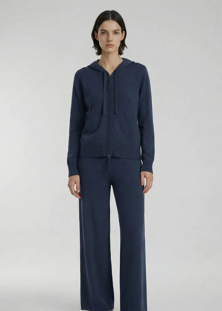 496 Cashmere Blend Weekend Hoodie (Storm Blue)
