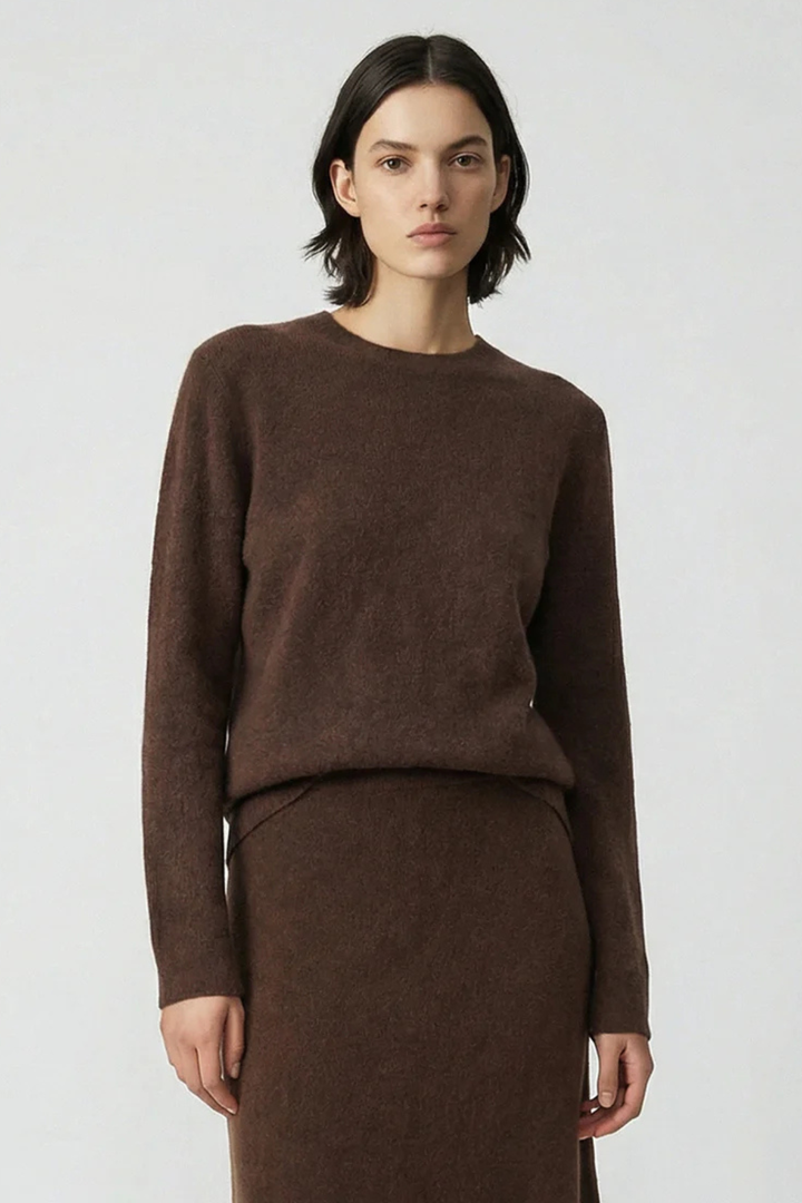 659 BRUSHED LONG SLEEVE CREW (Mink)