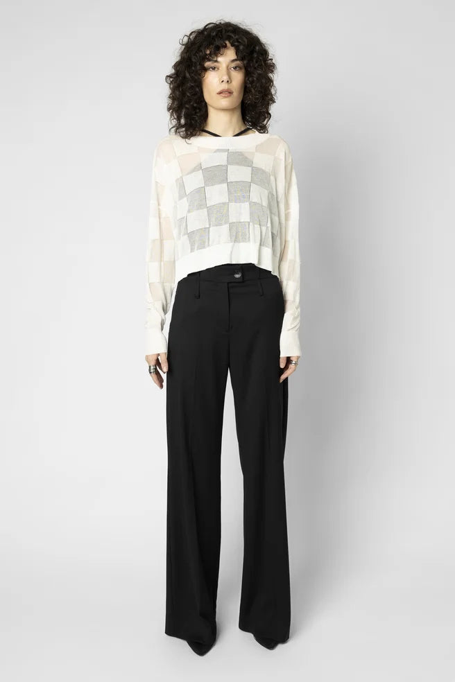 Reversed Square Catch Cardi (Ivory)
