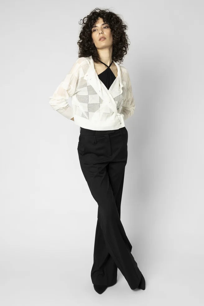 Reversed Square Catch Cardi (Ivory)