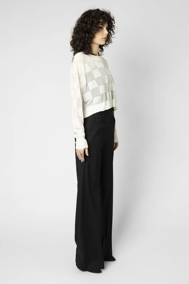 Reversed Square Catch Cardi (Ivory)