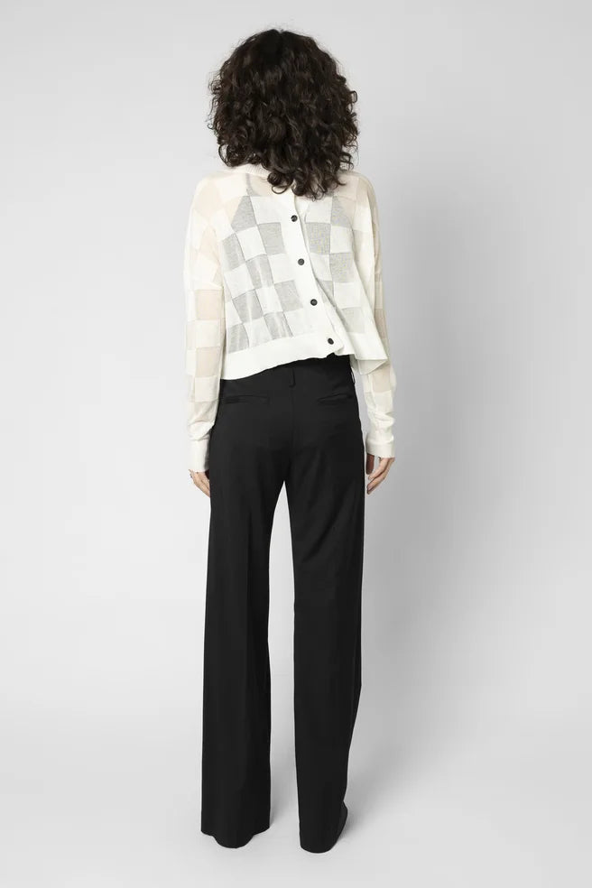 Reversed Square Catch Cardi (Ivory)
