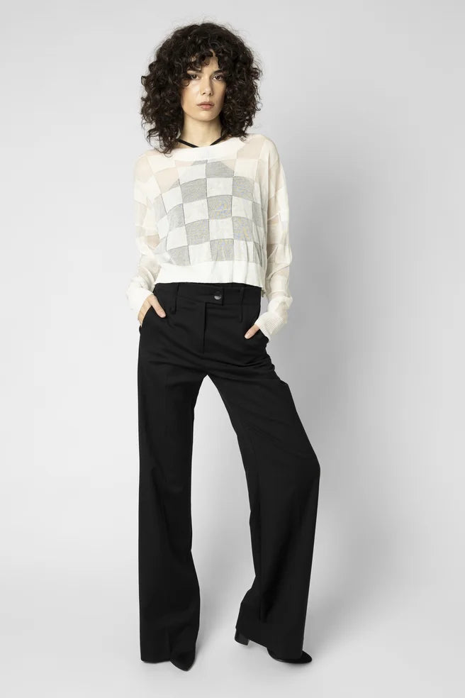 Reversed Square Catch Cardi (Ivory)