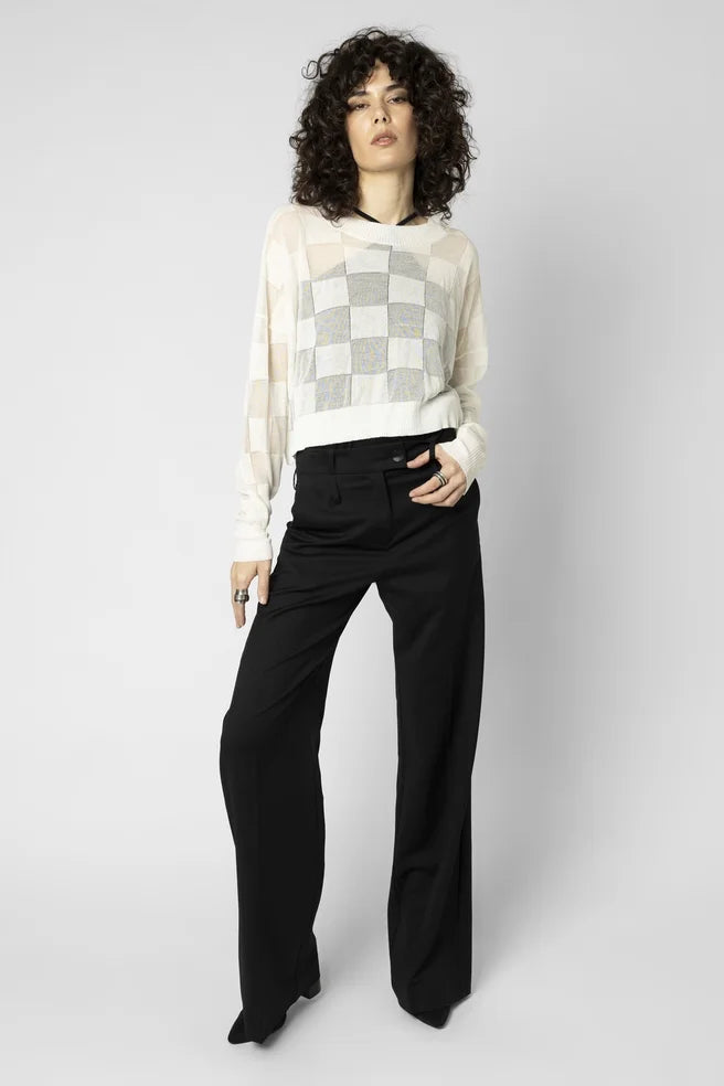 Reversed Square Catch Cardi (Ivory)