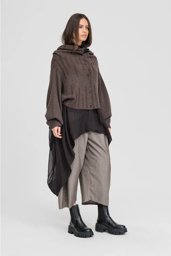 Ribbed Reversible Uphold Sweater (Chocolate)