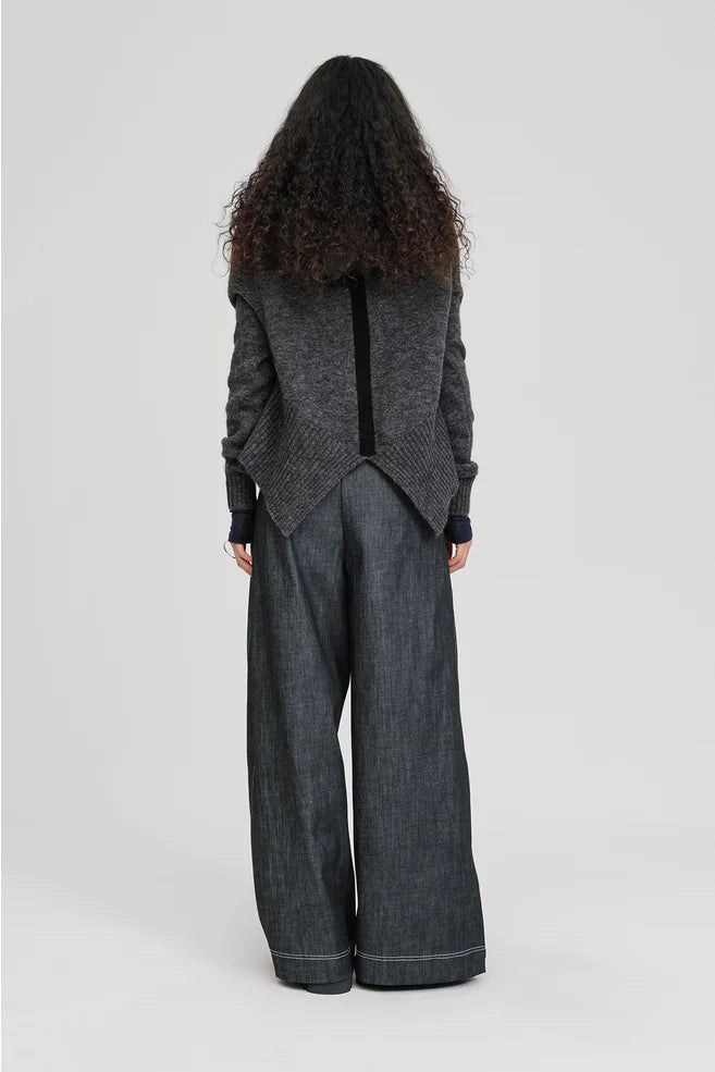 Contrast Perspective Hoodie (Charcoal/Black)