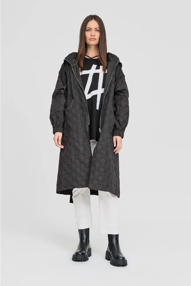 Textured Ascribe Raincoat (Black)