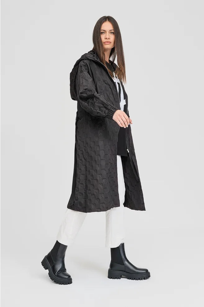 Textured Ascribe Raincoat (Black)