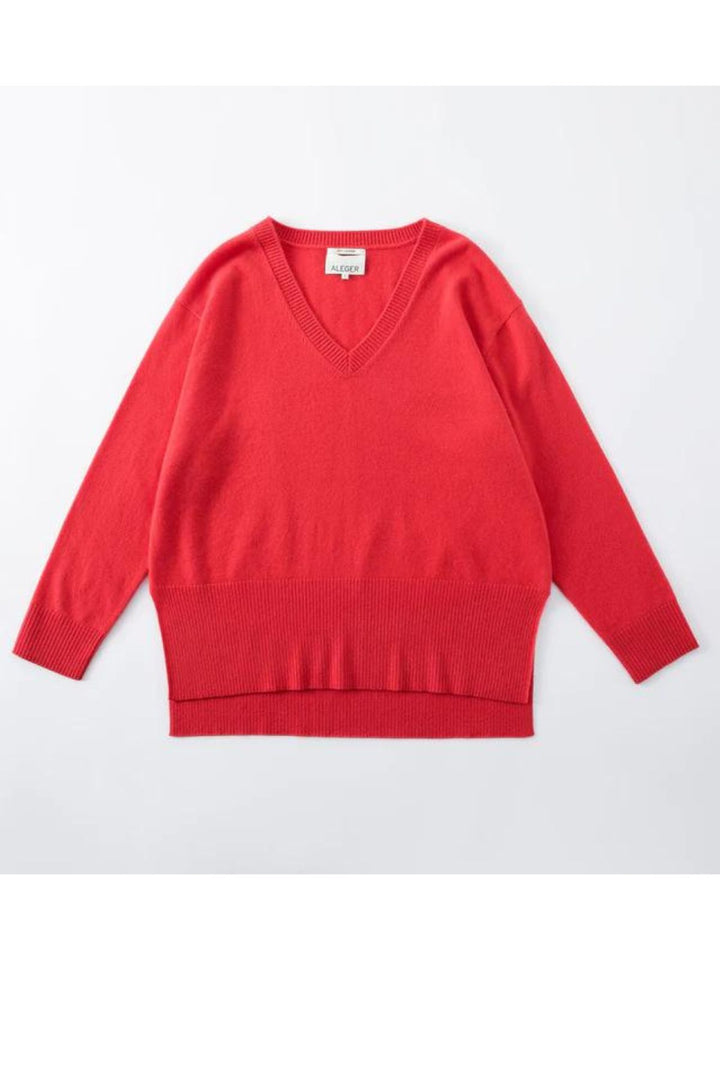 N.21 CASHMERE BLEND OVERSIZED  V NECK (Poppy)