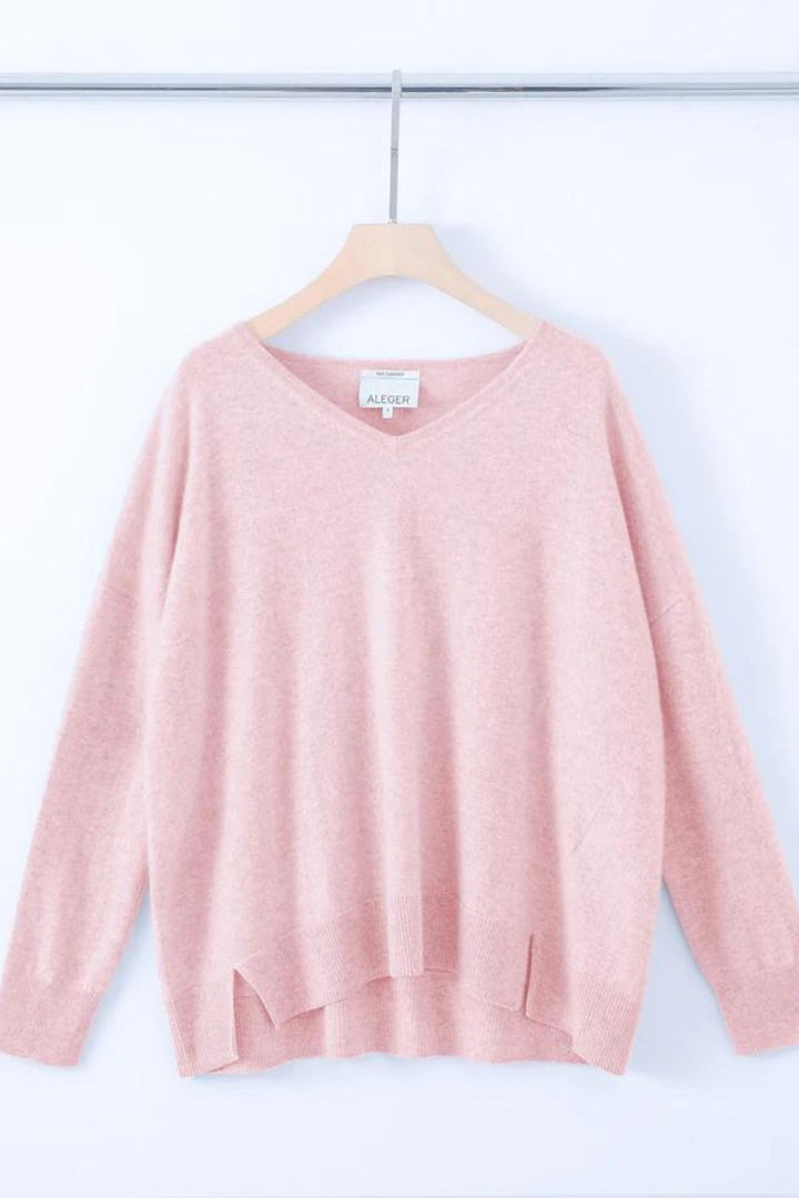 N.29 100% CASHMERE OVERSIZED V NECK (Rose)