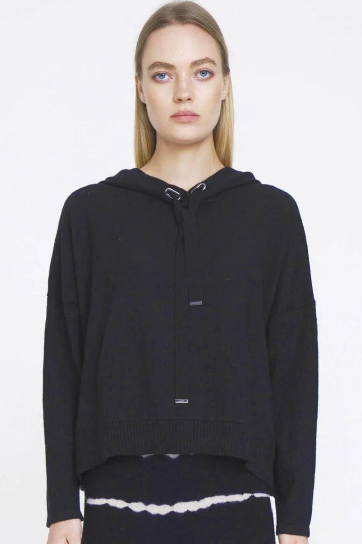 N.37 100% CASHMERE OVERSIZED HOODIE (Black)
