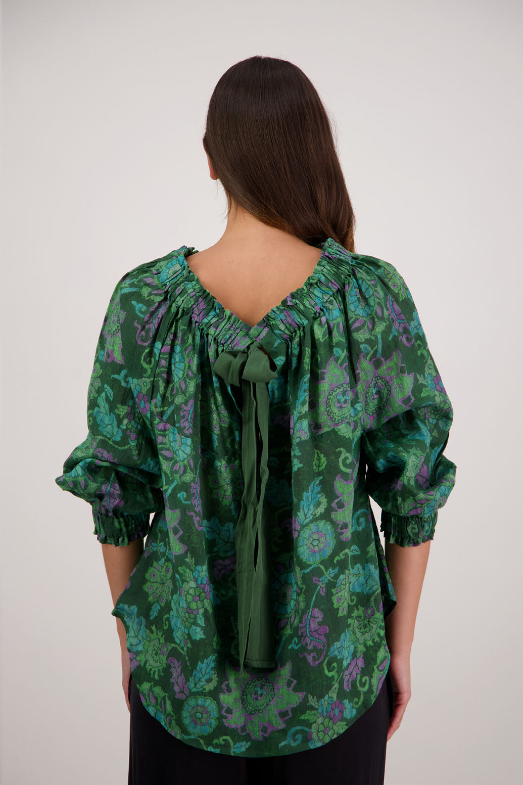 Annabella Top (Green Floral)