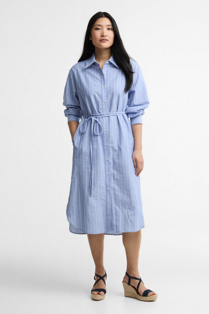 Avon  Midi Dress (Chambray/White  Stripe)