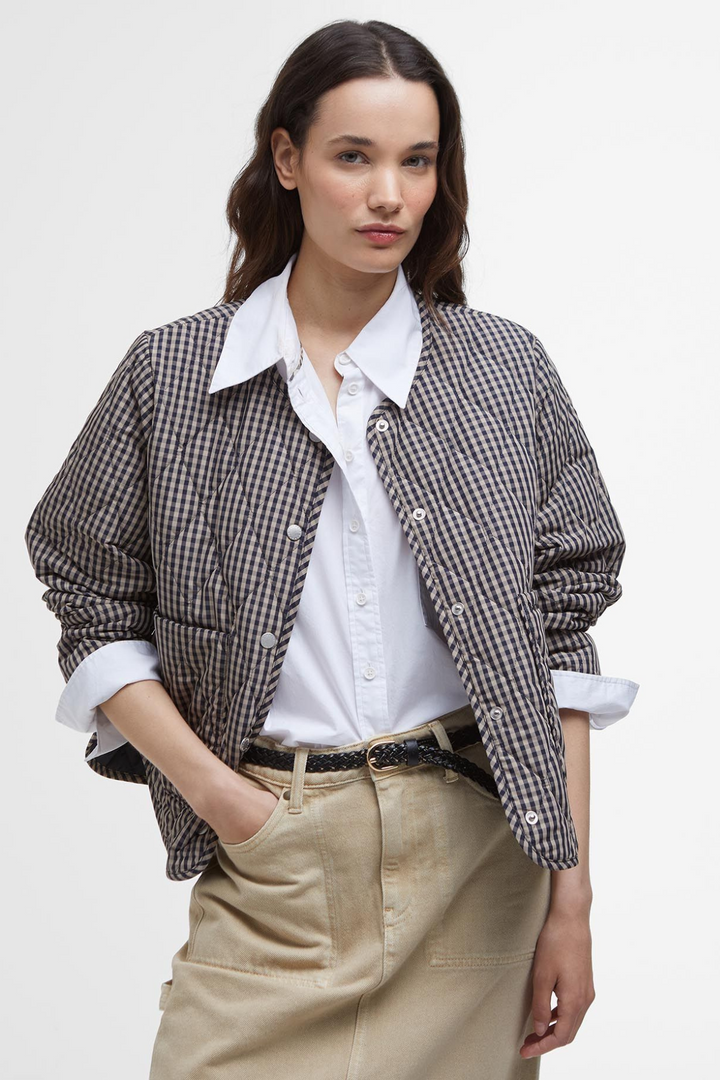 Check Monroe Quilt (Navy / Sand Gingham)