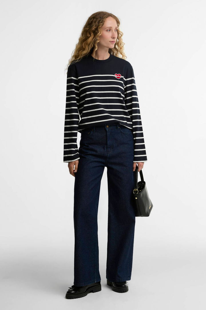 Harling  Striped Top (Dark Navy/Cloud)