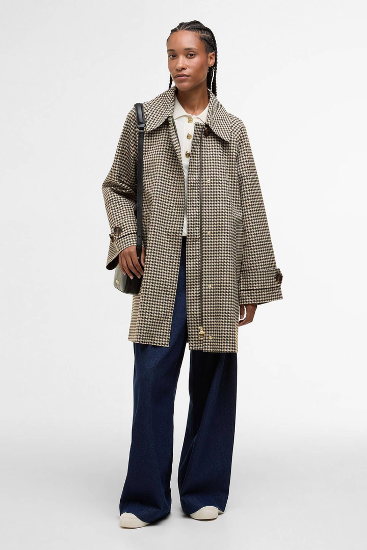 Kennedy Check Showerproof Jacket (Sage Houndstooth/Mist)