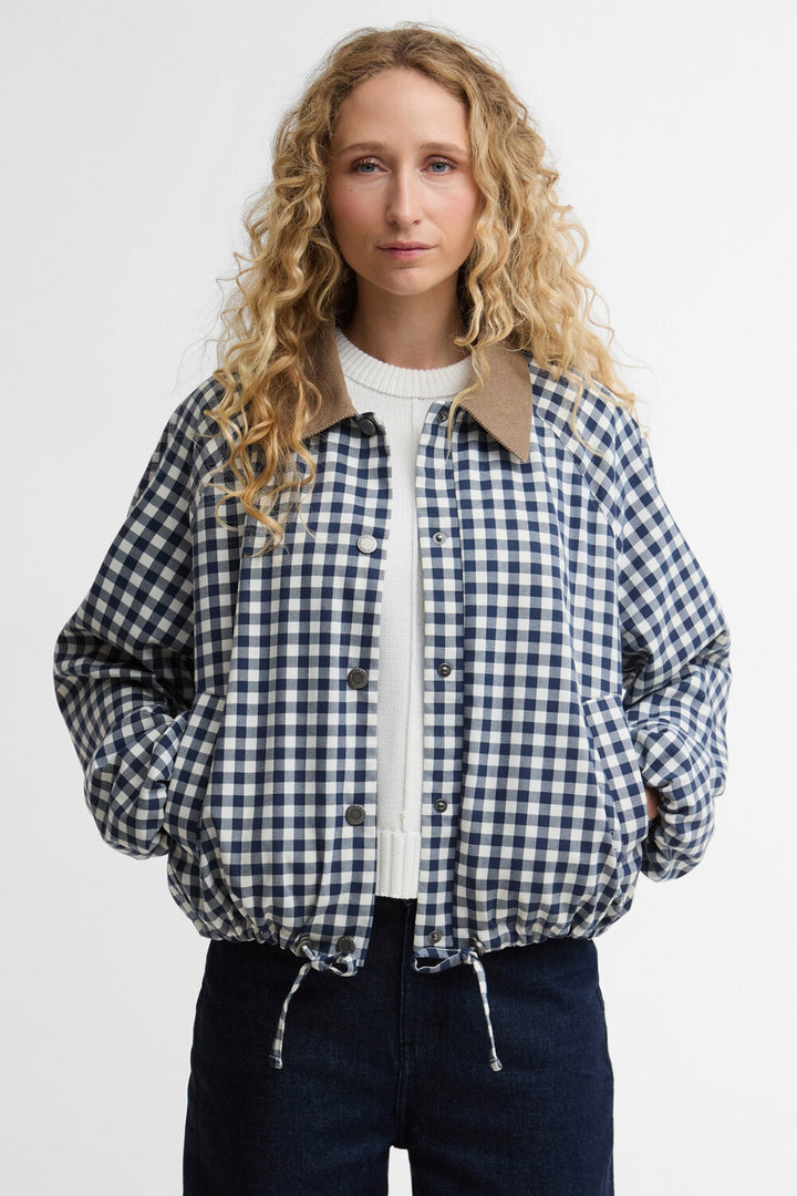 Ovingham  Casual Jacket (Gingham Navy/  Neutral)