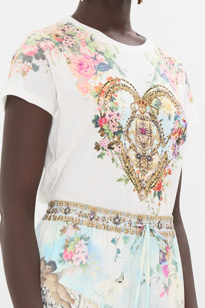 SLIM FIT ROUND NECK T-SHIRT - WHITE/MULTI (WE ALWAYS HAVE ALEXANDRIA)