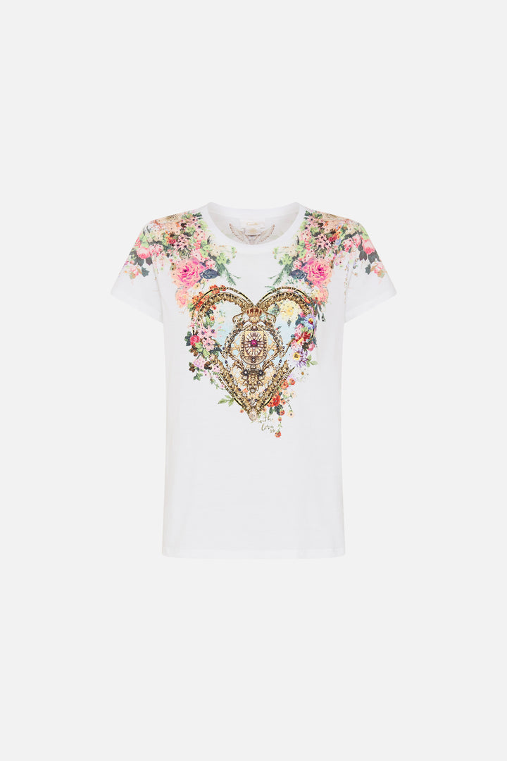 SLIM FIT ROUND NECK T-SHIRT - WHITE/MULTI (WE ALWAYS HAVE ALEXANDRIA)