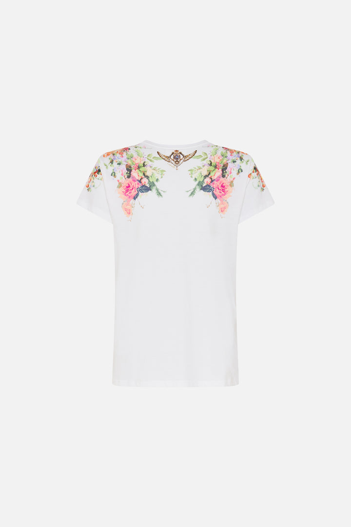 SLIM FIT ROUND NECK T-SHIRT - WHITE/MULTI (WE ALWAYS HAVE ALEXANDRIA)