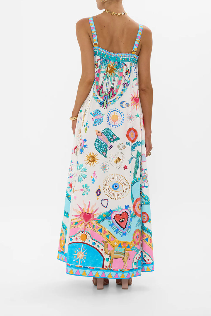 WIDE	STRAP SUNDRESS (LIVING IN COLOUR)