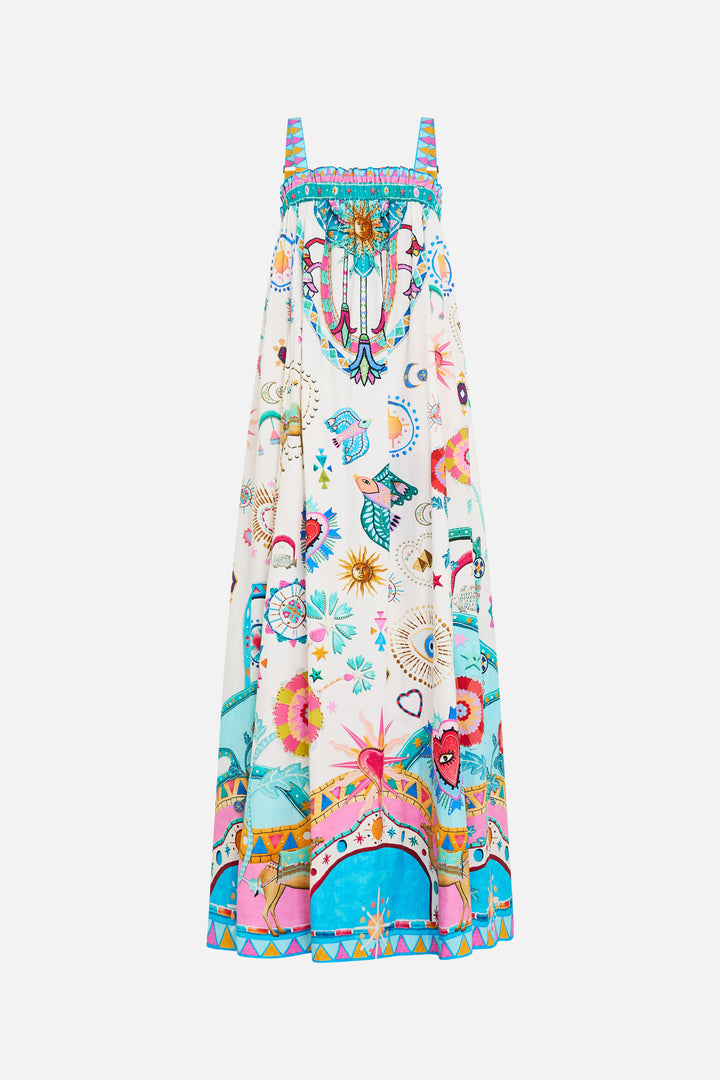 WIDE	STRAP SUNDRESS (LIVING IN COLOUR)
