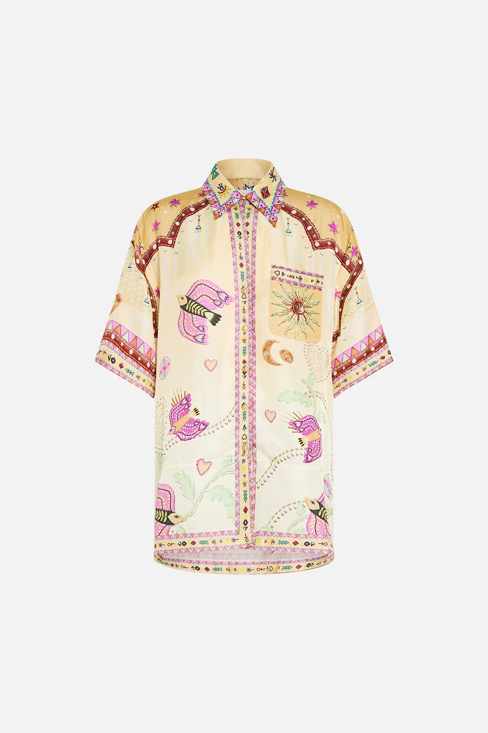OVERSIZED SHIRT WITH POCKET (ASWAN ABSTRACT)