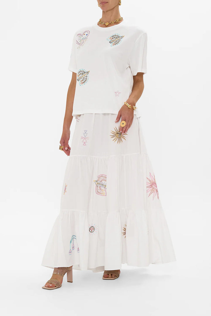 HIGH WAISTED TIERED SKIRT (LIVING IN COLOUR)