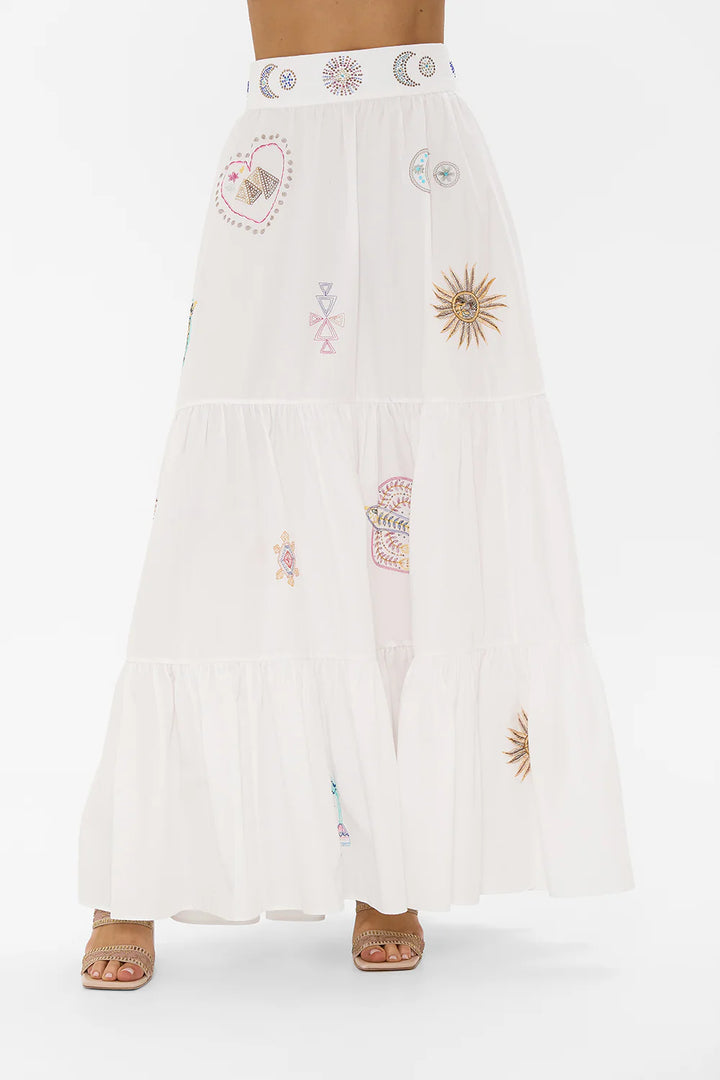 HIGH WAISTED TIERED SKIRT (LIVING IN COLOUR)