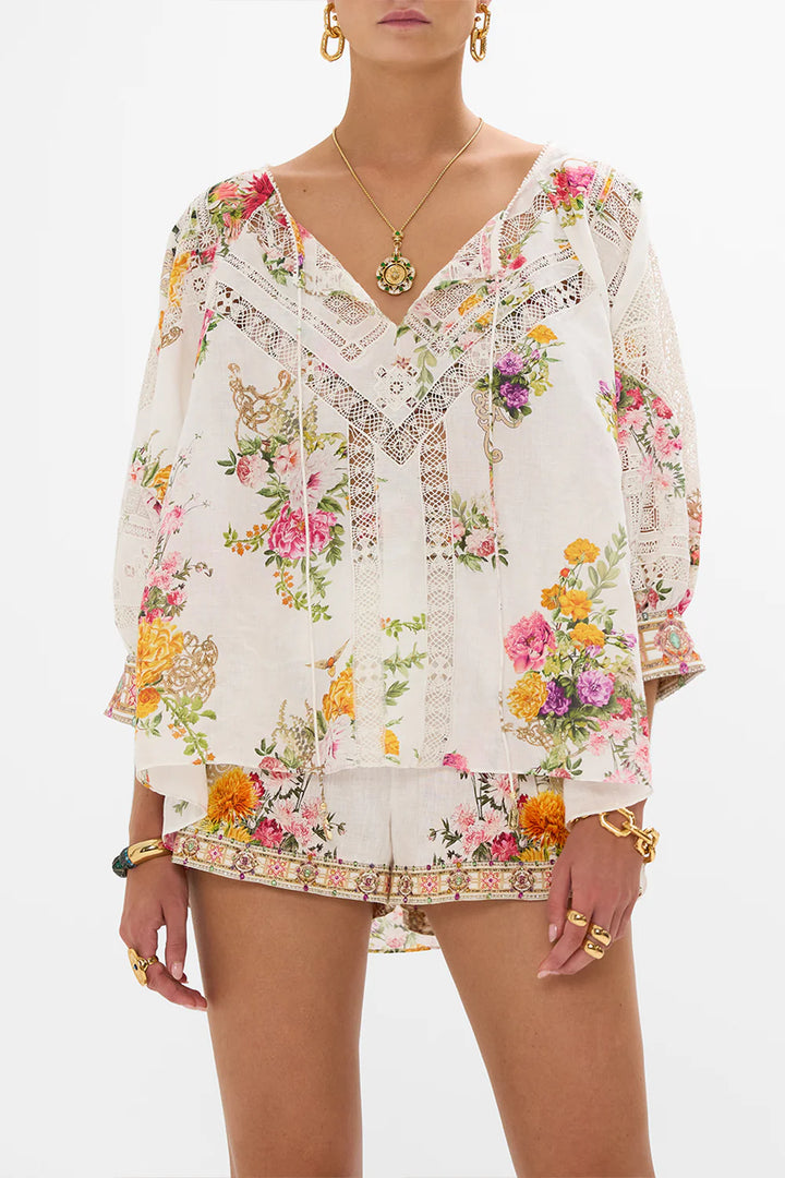 Raglan Sleeve Blouse With Cuff (Egyptian Rose)